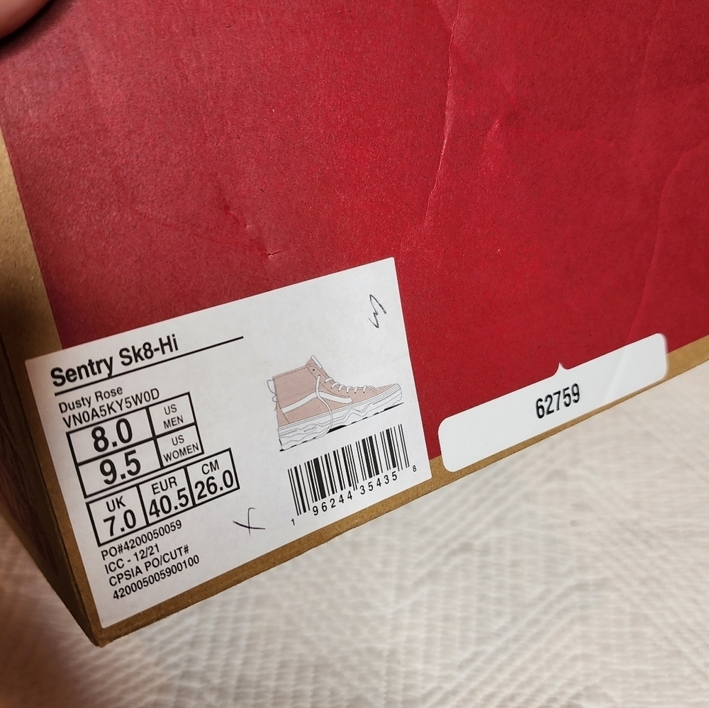 Vans Sentry Sk8-Hi Sneakers Pink Dusty Rose Women's Size 9.5 Men's‎ Size 8 New - Picture 11 of 17